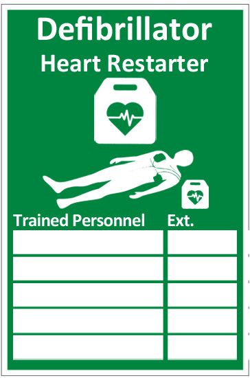 Click Medical AED Trained Personnel Sign Rigid Plastic
