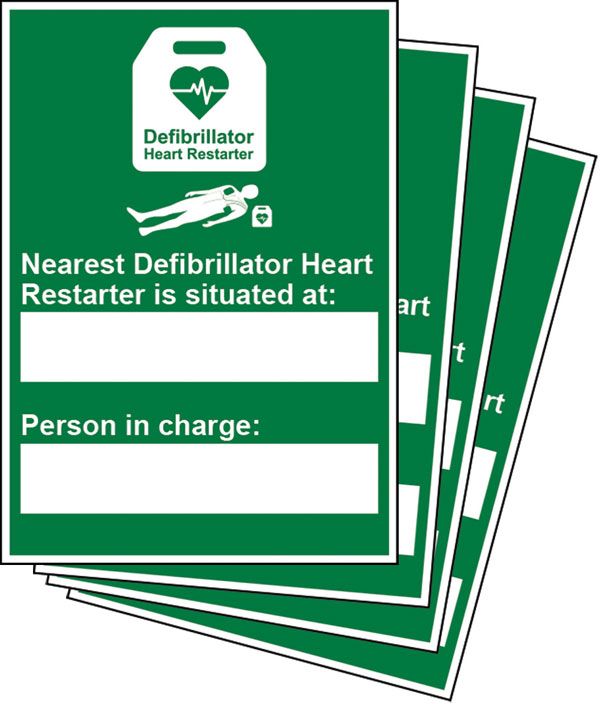 Click Medical Nearest Defibrillator Sign Rigid Plastic