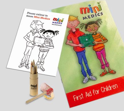 Mini Medics First Aid for Children Pack with Coloured Pencils