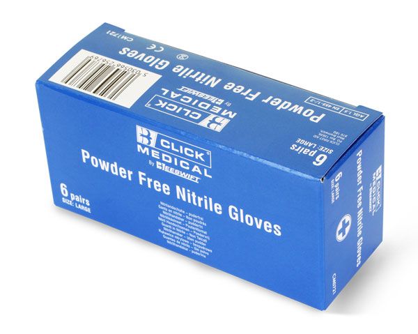 Click Medical Nitrile Gloves 6 Pairs in Box