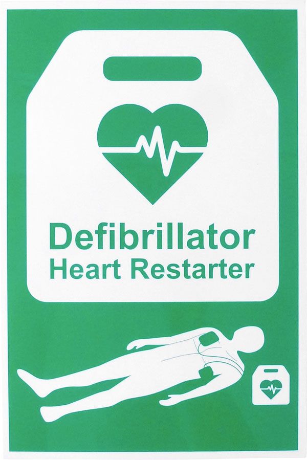 Click Medical External Defibrillation Sign Rigid Plastic
