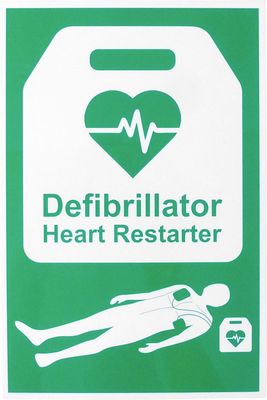 Click Medical External Defibrillation Sign Rigid Plastic