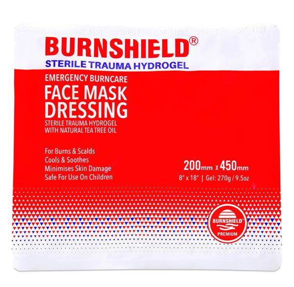 Burnshield Sterile Trauma Hydrogel Face Mask Precut 200MM x 450mm