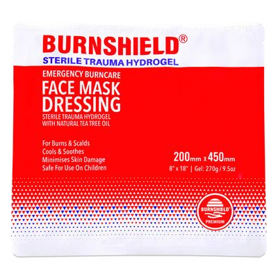 Burnshield Sterile Trauma Hydrogel Face Mask Precut 200MM x 450mm