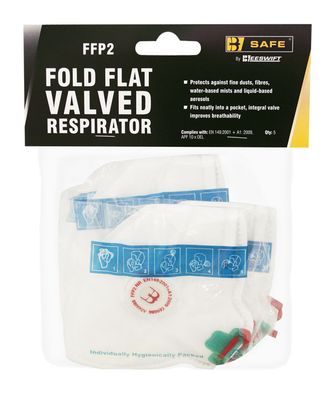 FFP2V FOLD FLAT VALVED RESPIRATOR 5 PACK