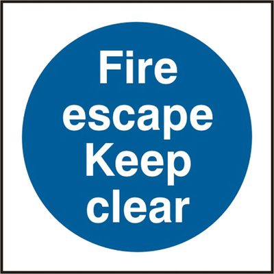 FIRE ESCAPE KEEP CLEAR SIGN
