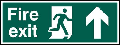 Beeswift Fire Exit Up Arrow Sign Rigid PVC