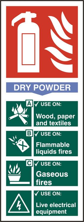 Beeswift Fire Extinguisher Dry Powder Sign Self Adhesive Beeswift Fire Extinguisher Dry Powder Sign Self Adhesive