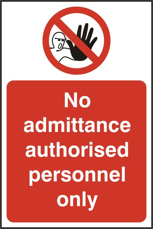AUTHORISED PERSONNEL RIGID PVC SIGN AUTHORISED PERSONNEL RIGID PVC SIGN
