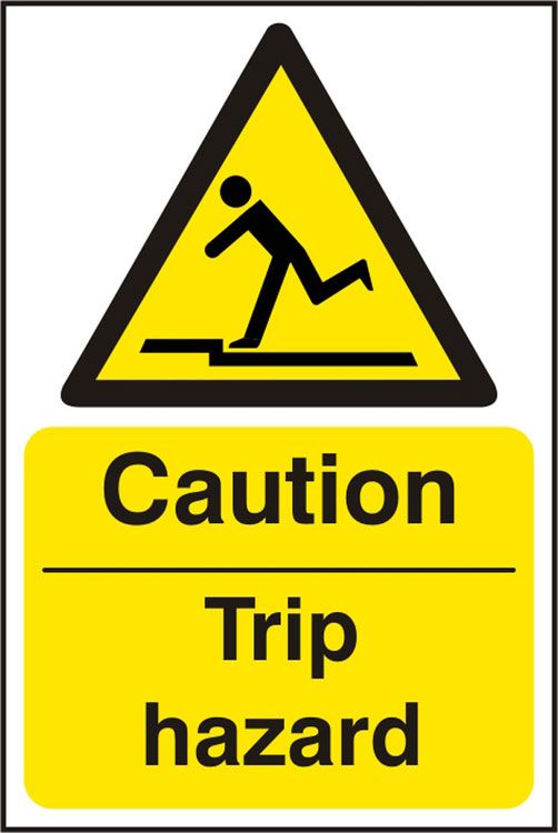 CAUTION TRIP HAZARD SIGN