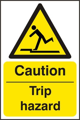 CAUTION TRIP HAZARD SIGN