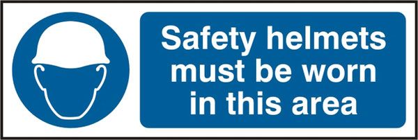 SAFETY HELMETS MUST BE WORN RIGID PVC SIGN