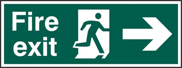 Beeswift Fire Exit Right Arrow Sign Rigid PVC