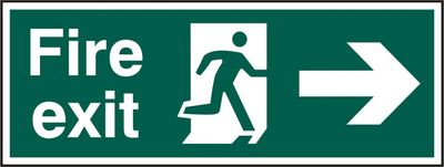 Beeswift Fire Exit Right Arrow Sign Rigid PVC