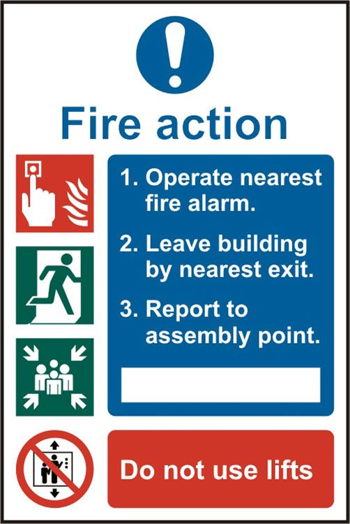 Beeswift Fire Action Procedure Sign Rigid PVC