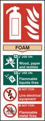 Beeswift Fire Extinguisher Foam Sign Self Adhesive