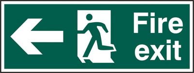 Beeswift Fire Exit Left Arrow Sign Rigid PVC