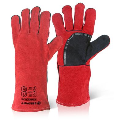 Beeswift Welders Gauntlet Gloves 14&quot; Reinforced Palm