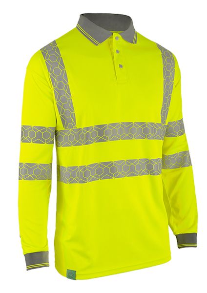 Beeswift Envirowear Hi-Vis Long Sleeve Recyclable Polo Shirt