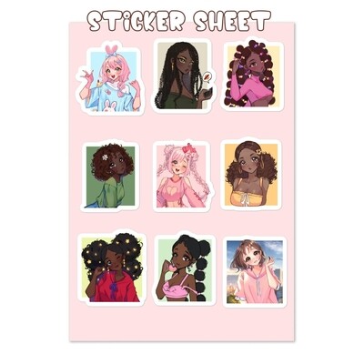 Pinky&#39;s girl Sticker sheet