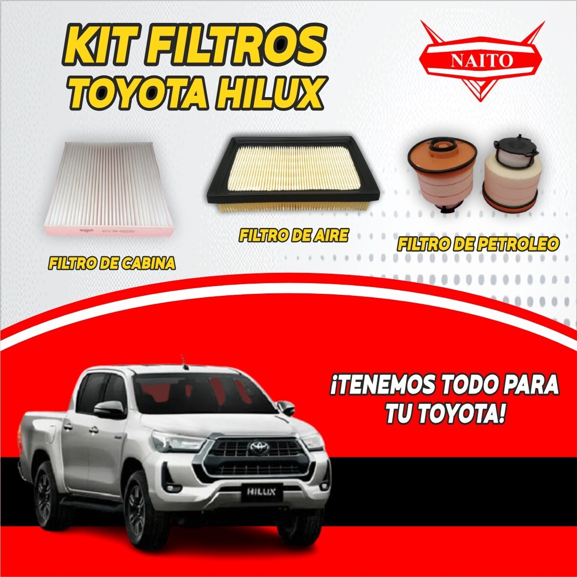 KIT DE FILTROS TOYOTA HILUX MODERNO