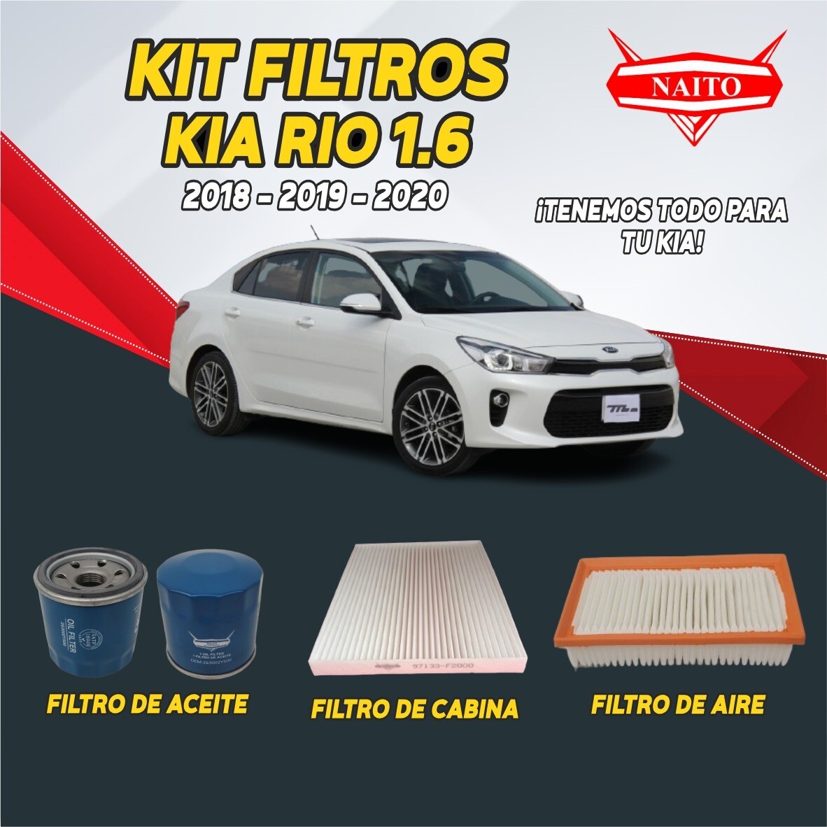 KIT FILTROS KIA RIO 1.6 2018-2020