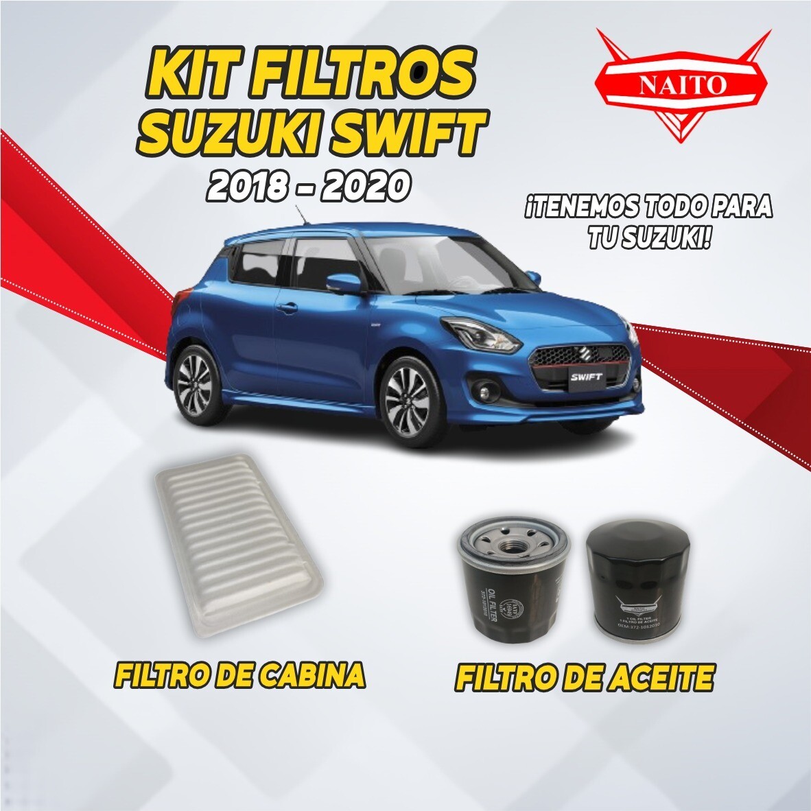 KIT FILTRO SUZUKI SWIFT 2018-2020 
                     CIAZ 1.4 2019-2020
