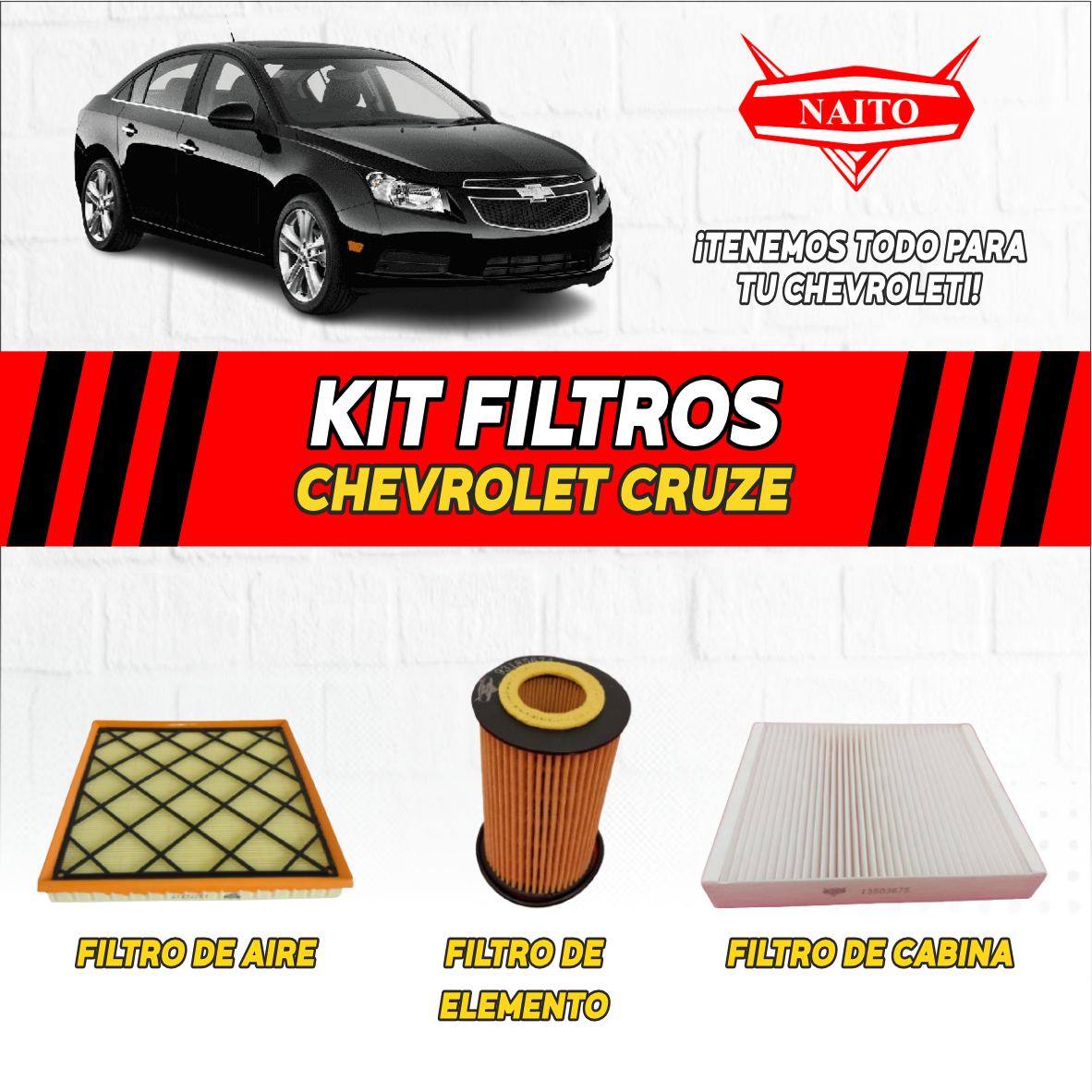 KIT DE FILTROS CHEVROLET CRUZE