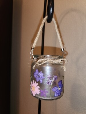 Pressed Flower Tea Light Lanterns