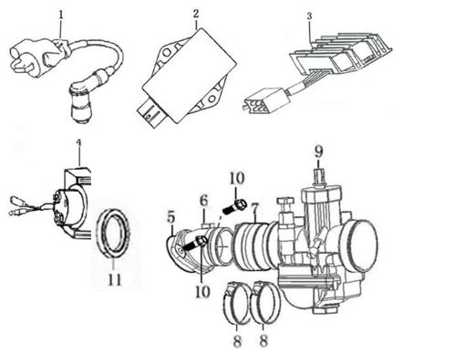 PARTI ELETTRICHE E CARBURATORE - ELECTRIC and CARBURETOR