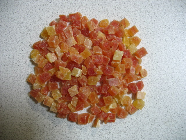 Papaya blokjes 1 kg.