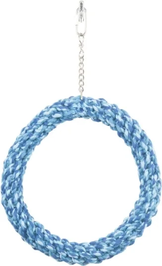 Touw ring blauw 19 cm.