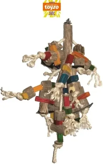 Jumbo Macaw 3 Hout + Touw