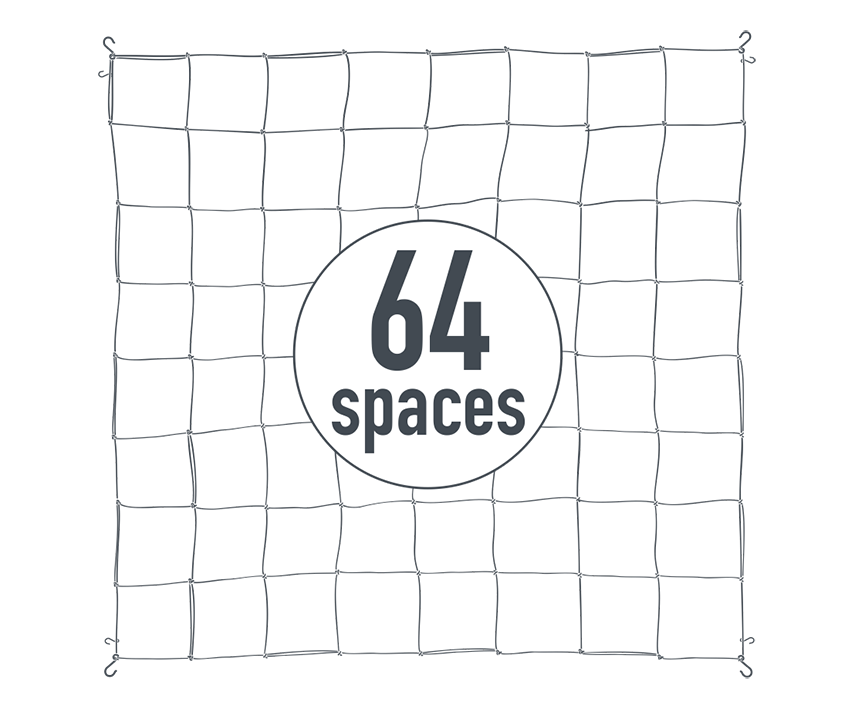 PRONET+  150  Elastisches Scrog Netz 60 bis 150  64 Felder