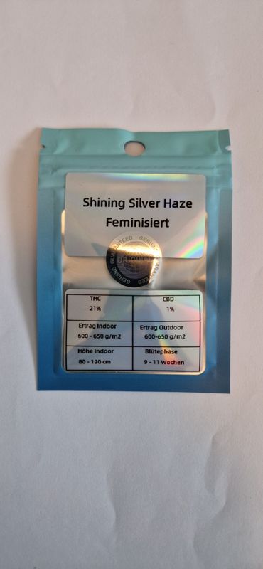 Souvenir Seeds Shining Silver Haze Feminisiert zum Sammeln und Tauschen