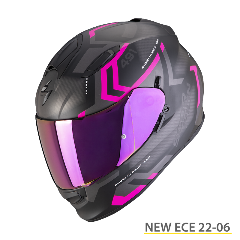 CASCO SCORPION EXO 491 SPIN NEGRO-MATE ROSA