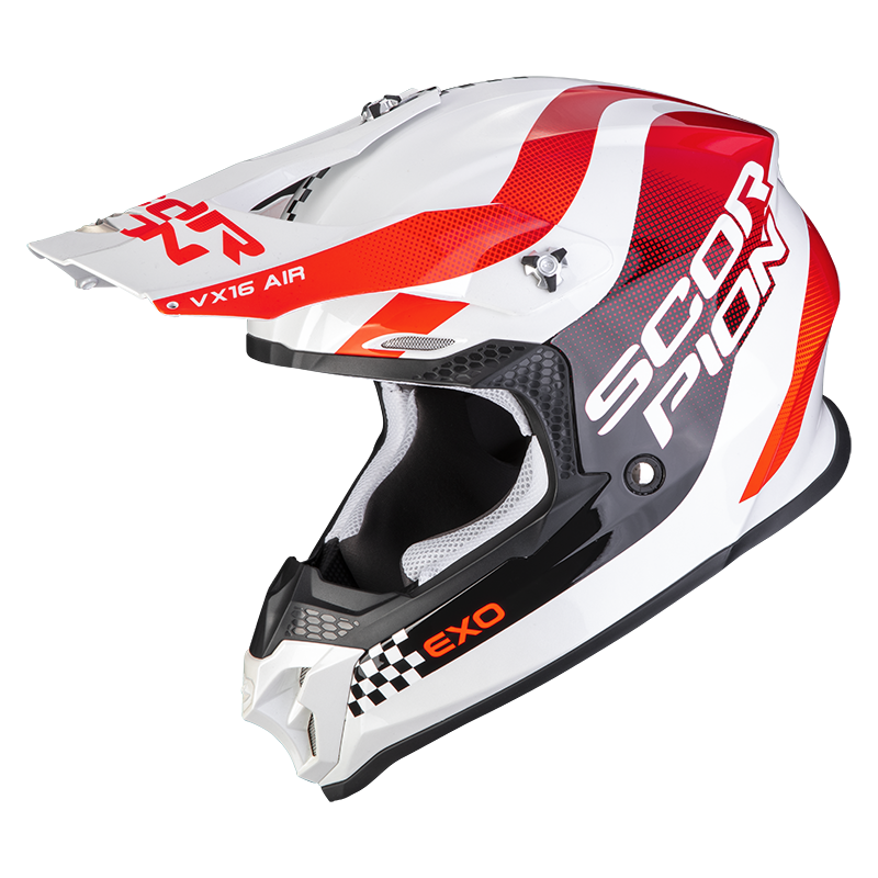 CASCO SCORPION VX 16 EVO AIR SOUL BLANCO ROJO