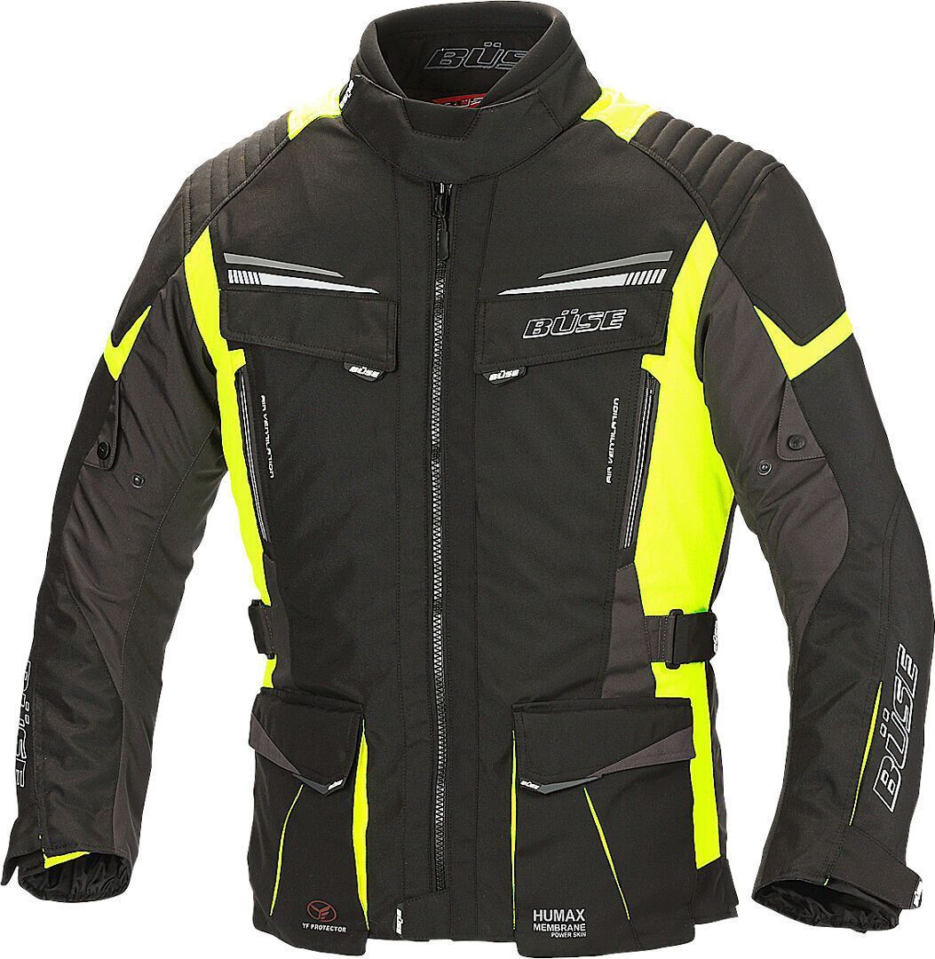 Büse Lago Pro Chaqueta textil de motocicleta Negro/Amarillo
