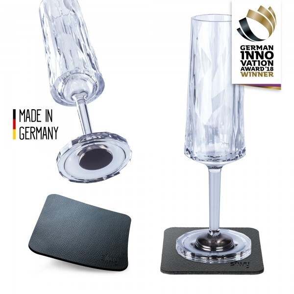 Magnetic Plastic Glasses Champagne Set Of 2