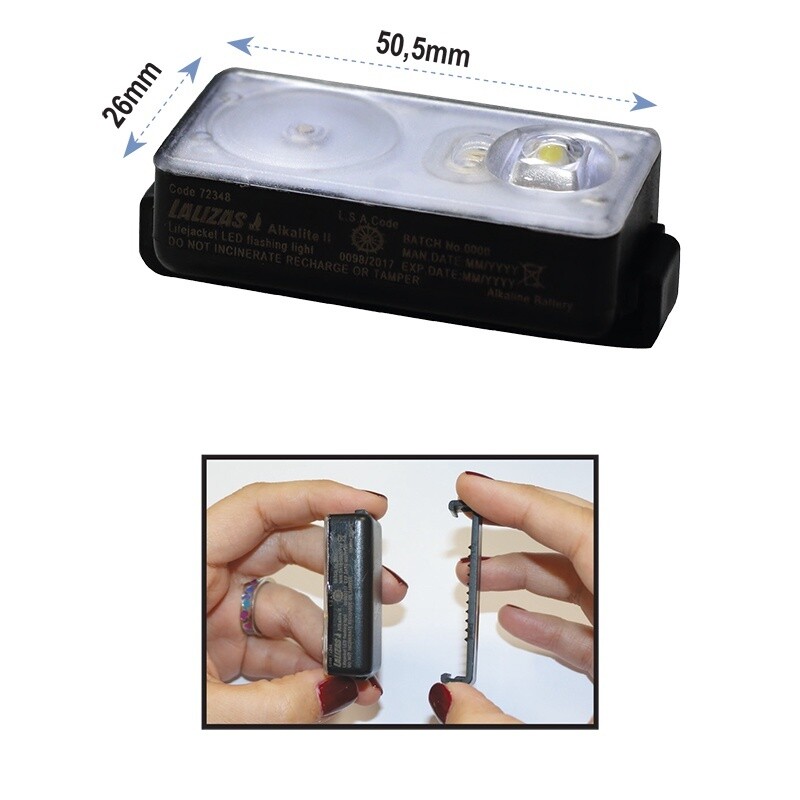 Lalizas Lifejacket Led Flashing Light &quot;Alkalite Ii&quot; On-Off Water Activated, Uscg/Solas
