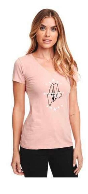 SBTFI Women's Pink V-Neck T-Shrit