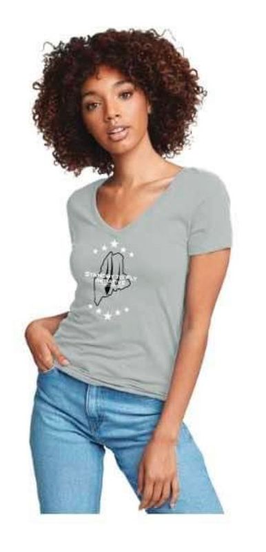 SBTFI Women's Gray V-Neck T-Shrit