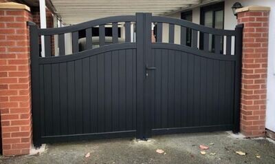 aluminium driveway gate curved top