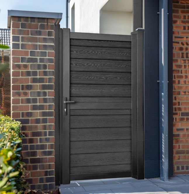 Aluminium composite pedestrian gate flat top