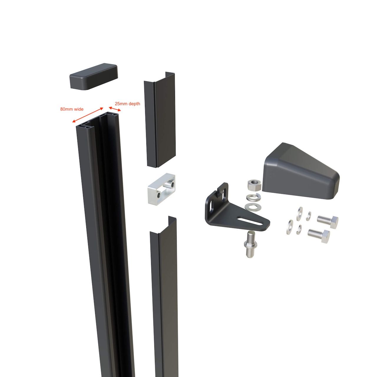 Wall hinge post 80 x 25