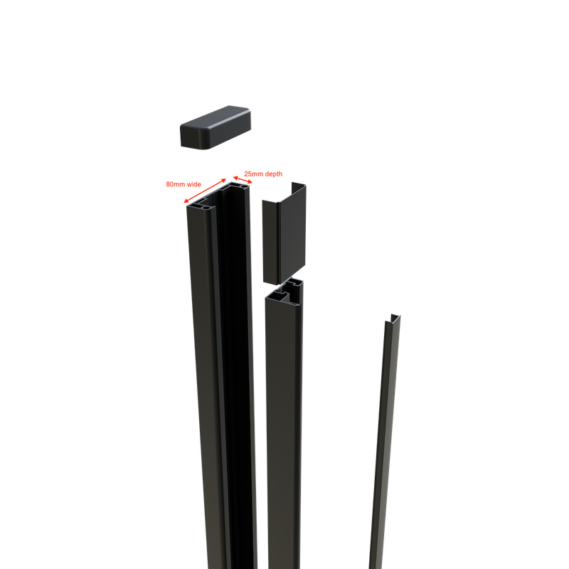 Aluminium Receiver Latch Post 25mm x 80mm