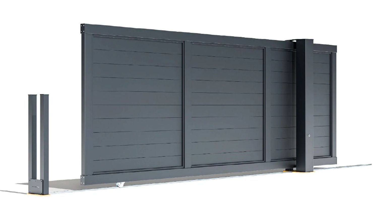 Tracked Horizontal Boarded Sliding Gate