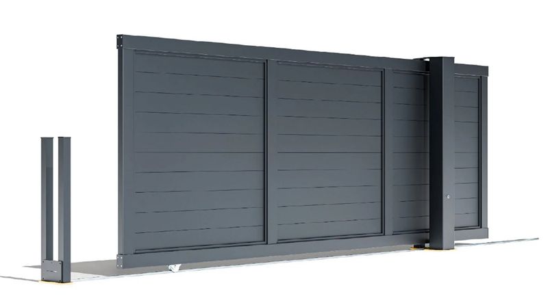 Tracked Horizontal Boarded Sliding Gate