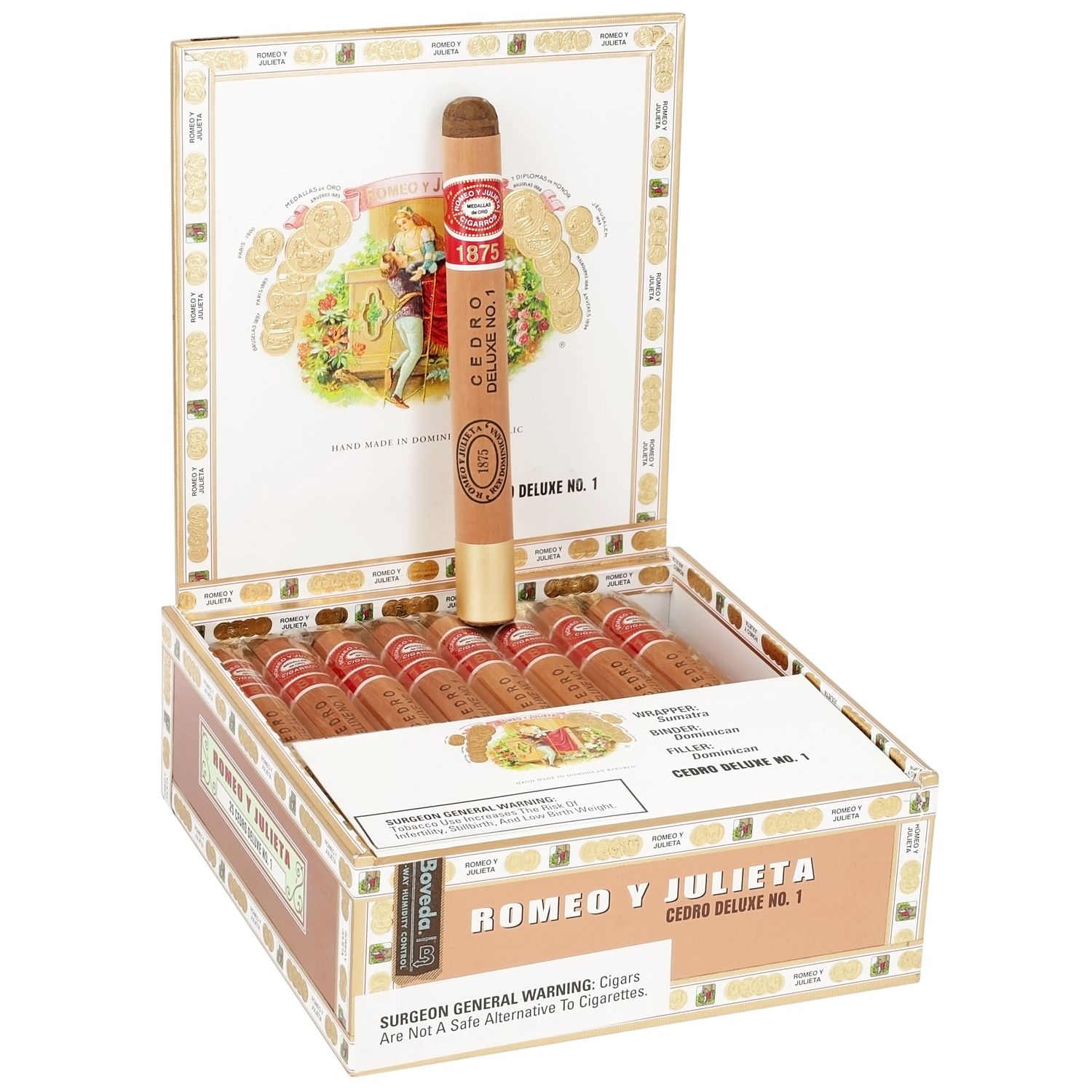 ROMEO Y JULIETA 1875 CEDRO DELUXE #1 44X6 1/2 25CT BOX