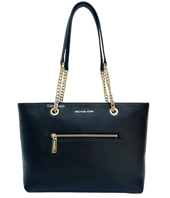 MEDIUM FRONT ZIP CHAIN TOTE